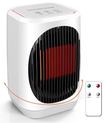 iFTY Small Space Heater for Indoor Use, Portable Electric Heaters with 3 Modes, 70° Oscillation, Remote Control, Overheating Protection, 1500W PTC Ceramic Fast Safety Heating For Bedroom Office Desk