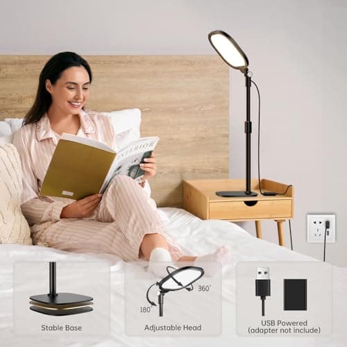 Desk Ring Light with Stand and Phone Holder, 3000K-6500K Adjustable Computer Ringlight, Video Conference Light for Zoom Meeting, Video Calls, Webcam, Desktop Light for Video Recording, CRI 97.8 7