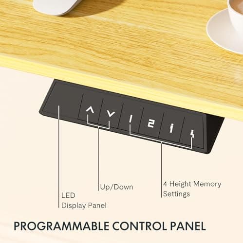 FLEXISPOT EN1 One-Piece Standing Desk 40 x 24 Inches Height Adjustable Desk Electric Sit Stand Up Desk Home Office Desks Computer Workstation (White Frame + Maple Desktop) 8