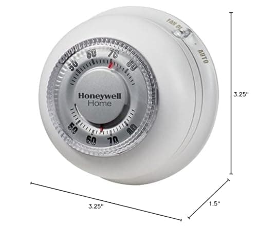 Honeywell Home CT87N1001 The Round Non-Programmable Manual Thermostat, Large, White 7