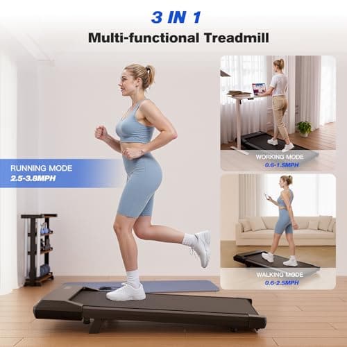 SupeRun Walking Pad with Incline, Under Desk Treadmill, 3 in 1 Portable Treadmills for Home with Remote Control LED Display, 2.5 HP Quiet Mini Treadmill for Office Home Use, 300 Lbs Capacity 9