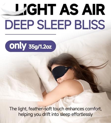 Mavogel Cotton Sleep Eye Mask - Updated Design Light Blocking with Adjustable Nose Bridge, Soft and Comfortable Night Eye Mask for Men Women, Eye Blinder for Shift Work, Includes Travel Pouch, Black 3