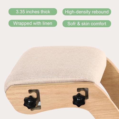 Predawn Adjustable Ergonomic Kneeling Chair – Custom Height Rocking Posture Stool with Thick Cushions, Solid Wood Frame, Knee Support Seat for Adults, Office or Meditation Use(White Oak) 6