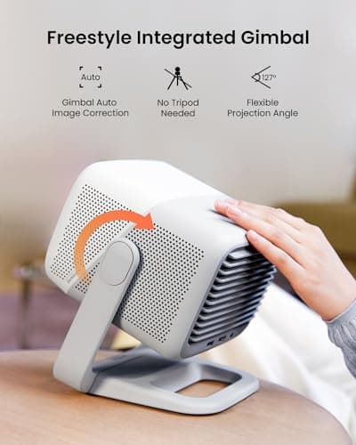 JMGO N1 Portable Projector 1080P FHD, 4K Supported, 150" MALC™ Triple Laser 3D Movie Projector for Home Theater Outdoor, Gimbal Auto Image Correction, 800 Lumens, 2x5W Dynaudio Speakers, Android TV 11 8