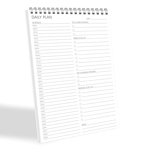 To Do List Notepad Half-Hour Hourly Schedules - Daily Planner Notepad Undated 52 Sheets Tear Off, 6.5" x 9.8" Planning Pad Checklist Productivity Note Pad for Work and Personal Organized