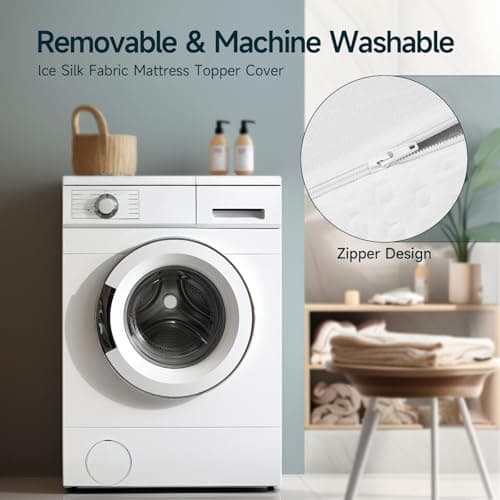 3 Inch Full Size Gel Memory Foam Mattress Topper with Ice Silk Touch Cover, High-Density Bamboo Charcoal Foam Mattress Bed Topper, Washable Cover & Pressure Relief, Soft Firmness CertiPUR-US Certified 8