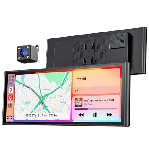 9.26" Carplay Screen for Car, Wireless Portable Car Play Screen for Apple CarPlay & Android Auto, OTA Updates, Backup Camera, Bluetooth 5.0, Mirror Link, Voice Control, GPS Navigation, FM