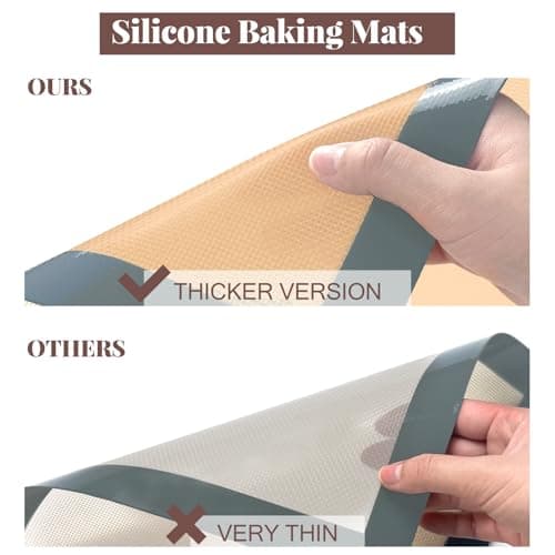 Silicone Baking Mat, 3 Pack Reusable Baking Sheet, Non-Stick ＆ Food Safe Silicone Mats for Baking for Making Cookies Macaroons Bread, Baking Supplies ＆ Accessories 7