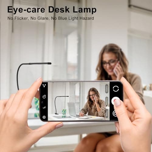 Mojimdo Desk Lamp with Remote, 3 Color & 5 Brightness & 77LED Dimmable Reading Lamp, 15.7'' Flexible Gooseneck Clamp Lamp, Eye-Caring Clip on Light with Adapter for Reading Study Workbench Drafting 7