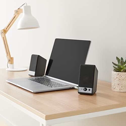 Amazon Basics USB-Powered Computer Speakers with Volume Control for Desktop or Laptop PC, Compact Size, Headphone Jack, Portable, Plug-N-Play, Black 7