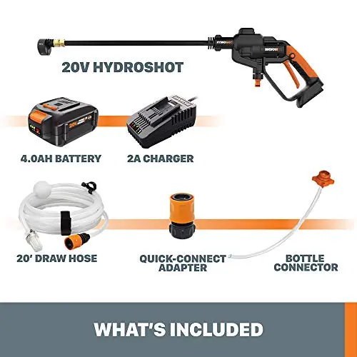 WORX Hydroshot 20V Power Share 320 PSI Portable Power Cleaner -WG620 (Battery & Charger Included) 6