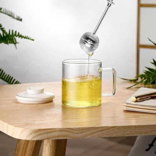 Numola Long Handle Tea Ball Stainless Steel, 2Pcs Premium Tea Infuser Filter for Loose Leaf Tea, Reusable Fine Mesh Tea Interval Diffuser Strainer for Cup and Teapot 6