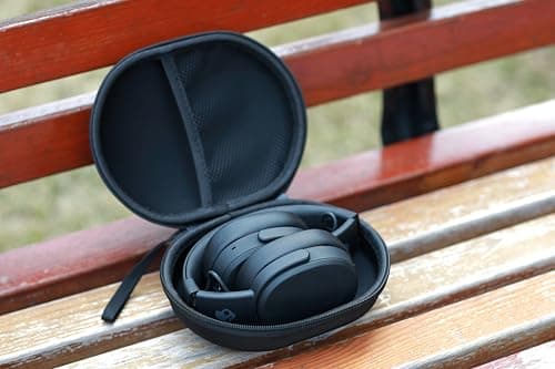Ginsco Hard Shell Headphone Case Compatible with Skullcandy/Soundcore/Beats/Sony MDR7506/BERIBES/KVIDIO/TOZO Foldable Wireless/Wired Over-Ear Headphones, Travel Carrying Headset Case (Black) 6