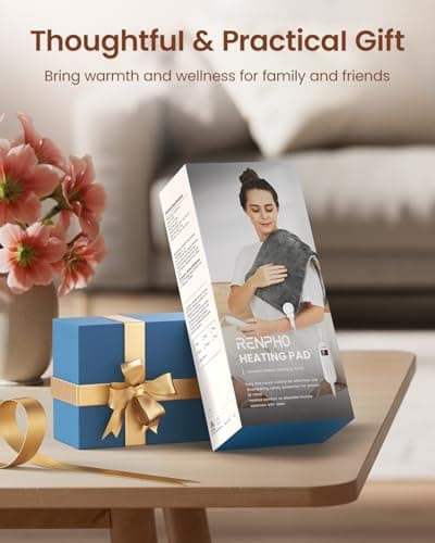 RENPHO Heating Pad for Back Pain & Period Cramps, FSA Eligible & HSA Store, Mothers Day Gifts & Birthday Gifts for Women Men,12" x24‘’ Electric Heat Pad for Neck and Shoulder, ETL Certified, Gray 9