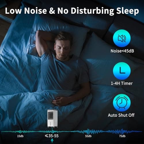 Portable Air Conditioners, Evaporative Air Cooler [40Hrs Lasting], Portable ac Unit w/ 2 Gal Water Tank & 3 Speeds, Personal Air Cooler with Remote, Fast Cooling Windowless Air Conditioner for Room 5