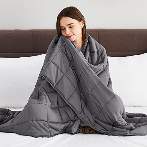 CuteKing Weighted Blanket for Adults (15lbs, 48"x72", Full, Grey) Heavy Blanket for 140-150lbs, Weighted Blanket for Cooling & Heating with Premium Glass Beads, Soft Thick Blanket for Adult All-S 7