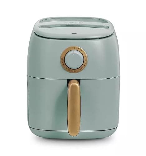 Daash Ceramic Tasti-Crisp Express Air Fryer 2.6QT, Oil-Free Cooking, Adjustable Timer, Non-Stick Ceramic Coating, Compact Size for Small Kitchens, Fast Heating for Fries, Chicken (Sage)
