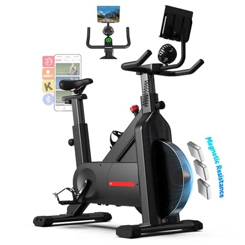 YESOUL Exercise Bike for Home, Self Powered Fan Stationary Bike with Dynamic LED Light Effects, Pro Livestreaming Classes, Smart Exclusive App, 300 LBS Magnetic Resistance Indoor Stationary Cycling Workout Bike for Home