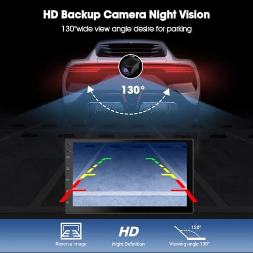 Wireless CarPlay Screen for Car & Android Auto Head Unit - Touchscreen 7 Inch Double Din Car Stereo with Backup Camera for All Cars (2+32GB) 6