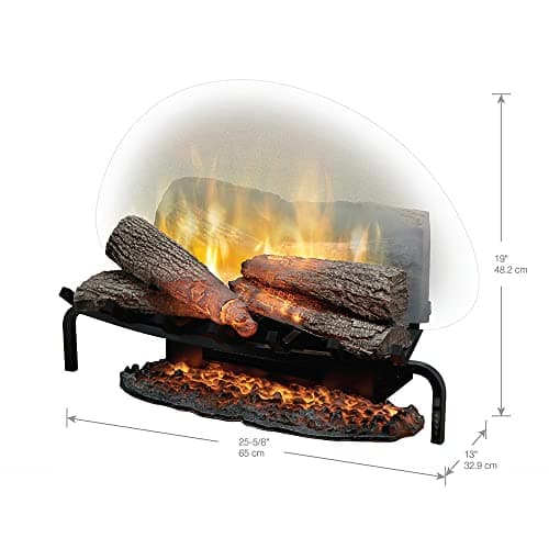Dimplex Revillusion Electric Fireplace Log Insert - 25 Inch Faux Wooden Logs, Plug in Electric Heater + Glowing Ash Mat; Remote Control Included - Supplemental Zone Heat | Model #RLG25 6