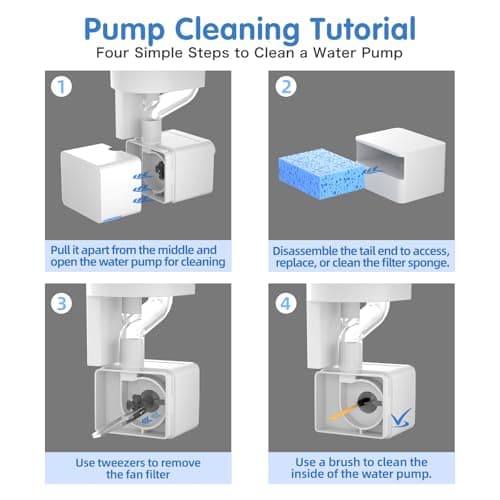 Ceramic Cat Water Fountain,Cat Water Fountain Cordless Battery Operated 78oz/2.3L with Motion Sensor, Ultra Quiet Pump BPA-Free for Cats, Dogs, Multiple Pets 9