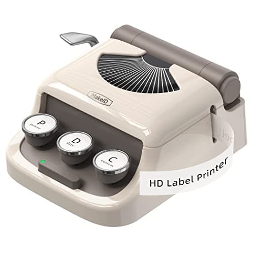 Makeid Q1 Label Maker Machine with Tape - Portable Bluetooth Label Makers for Home & Office Organization - Compatible with Apple iOS & Android - Clear Prints, Custom Templates & Fonts, Retro Design