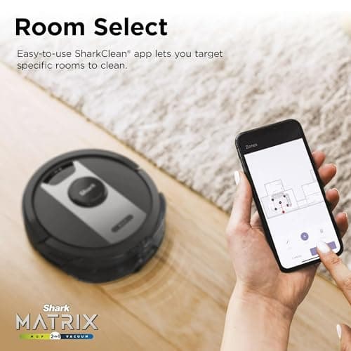 Shark RV2400WD IQ 2-in-1 Robot Vacuum & Mop with Matrix Clean & Sonic Mopping, Perfect for Pet Hair, Carpets, Hard Floors, Compatible with Alexa, Black/Silver, No Self-Empty Base (Renewed) 8