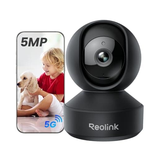 REOLINK E1 Pro(Black) 3K PT Wi-Fi Indoor Camera for Baby & Pet Monitoring, Auto Tracking, 5MP Night Vision Enhanced by F1.6 Aperture, Person/Pet/Baby Crying Detection, 2.4/5GHz Wi-Fi, Two-Way Audio
