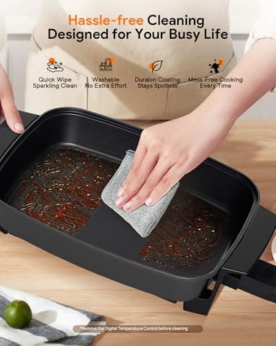 Nuwave Medley XL Digital Electric Skillet, Family Size Griddle w/Glass Lid, 2025 New & Improved Precision Heating, 100°-425°F, PFAS Free G11 Nonstick Ceramic Coating, Portable Hot Plate, 7qt Capacity 9