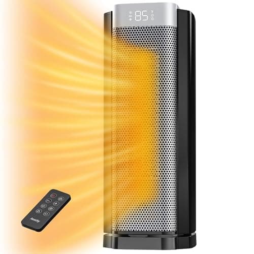 3rd-Gen AEOCKY Space Heater with AI Thermostat, 1500W PTC Electric Heaters for Indoor Use With Remote, 70° Oscillation, Utmost Silence, Safe Portable for Office, Bedroom, Room, Home