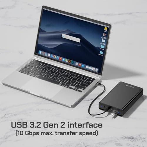 Avolusion PRO-G1 Series USB 3.2 Gen 2 (10Gbps) USB-C External Hard Drive with USB Hub for Windows or MacOS Desktop PC / Laptop (Black) (10TB) (Renewed) 3
