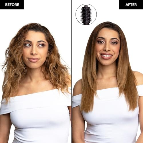 FoxyBae 3-in-1 Ceramic Interchangeable Hair Tools - Blowout Dryer - 3 Detachable Heads: 2.4" Blowout-Brush, 1.5" Hot Round Brush & Drying Cylinder Hair-Dryer & Hair Styling Set (Black Rose-Gold) 9