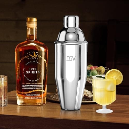 IOV Cocktail Shaker, 24 oz Martini Shaker, Drink Mixer with Built-in Strainer, Professional Stainless Steel Margarita Alcohol Shakers with Cocktail Recipe Guide, Bartender Kit Gifts 8