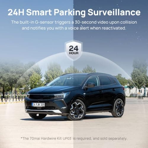 70mai Dash Cam M200, Dash Camera for Cars 1080P, Dash Cam Front with STARVIS2 IMX662, HDR Night Vision, Parking Monitor, G-Sensor, Loop Recording, Time-Lapse,App & WiFi, Voice Control Small DashCam 6