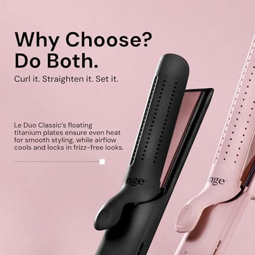 L'ANGE HAIR Le Duo Standard 360° Airflow 2 in 1 Straightener and Curler | 1 Inch Curling Wand & Titanium Flat Iron with 3.5" Plates | Hair Straightener & Curler for Short to Medium Hair (Blush) 5