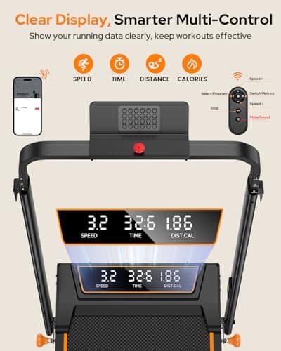 Walking Pad Treadmill with 12% Incline & Adjustable Height, 4 in 1 Folding Under Desk Treadmill, Upgraded 3.5HP Walking Pad with Handle Bar, Electric Portable Treadmills for Home 350LBS, LED Display 6