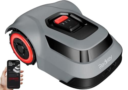 Redkey MGC500 Robot Lawn Mower with 393ft Boundary Wires for 0.12 Acre (1/8 Acre), 45% Slope, 70Mins Runtime, Auto Recharge, Automatic Robotic Lawn Mower w/Precise Location & Breakpoint Detection