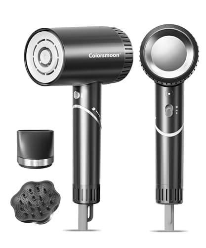 Hair Dryer, 100,000 RPM High-Speed Blow Dryers for Women & Men, Hair Dryers with Diffuser & Nozzle, Portable Hairdryer for Travel Home Use, Quiet & Fast-Drying, 500 Million Negative Ions, Heat-Control