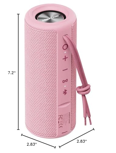 MIATONE Boombox Outdoor Portable Bluetooth Speaker Waterproof Wireless Speakers Gifts for Women Mothers Mom Wife Her - Pink 8