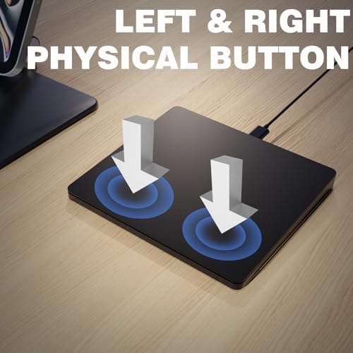 Doohoeek Wired Trackpad Muti-Touch, Upgraded Matte Glass Metal Touchpad with High Precision Portable USB Mouse Pad for Windows 7/10/11 Laptop Notebook PC Computer, Black 6