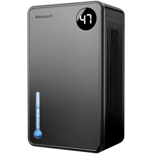 Dehumidifier, Dehumidifiers for Home (1000 sq.ft), 98 OZ Dehumidifier for Basement Bathroom Bedroom, Auto Shut Off Dehumidifiers, Timer Setting, Digital Display, Drain Hose, 7 Colors Light, Black
