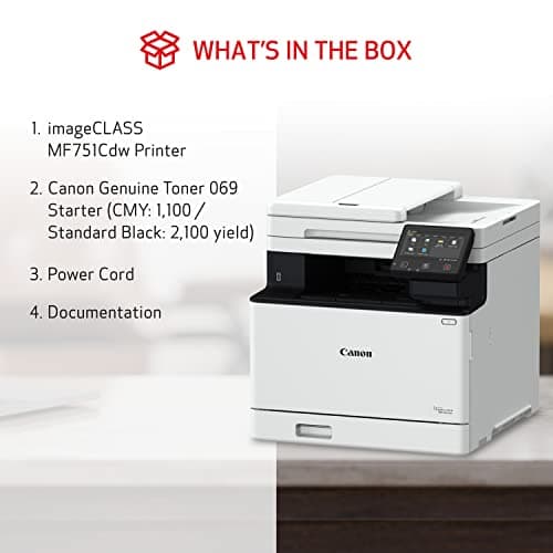 Canon imageCLASS MF751Cdw - Wireless Duplex Color Laser Printer, Multifunction with Copier, Scanner, Automatic Document Feeder, Mobile Ready, 3 Year Limited Warranty, 35 PPM, White 6