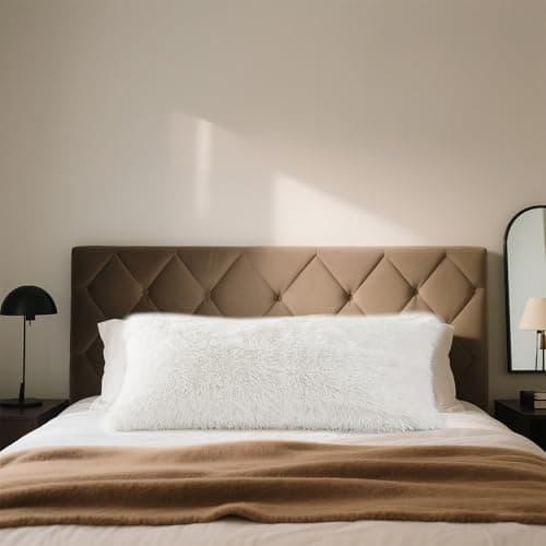 MorroMorn Body Pillow Cover with Zipper, Fluffy Body Pillow Pillowcase Fuzzy Long Pillow Case 20x54 inches - Luxury Faux Fur Shaggy Decorative Ultra Soft Plush for Room Decor Gifts (White)