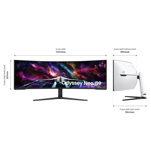 Samsung 57" Odyssey Neo G9 (G95NC) Series Dual 4K UHD 1000R Curved Gaming Monitor, 240Hz, 1ms with DisplayPort 2.1, Quantum Mini-LED, DisplayHDR 1000, AMD FreeSync Premium Pro, LS57CG952NNXZA 5