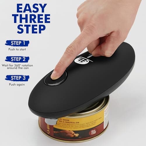 Automatic Electric Can Opener - Hands-Free Operation, Smooth Edge Cutting, Battery Powered for Effortless Opening 2