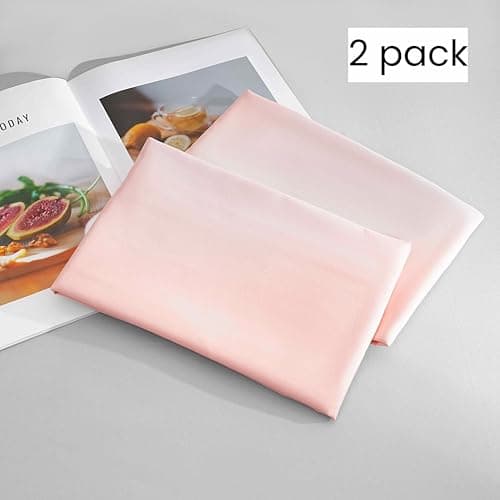 Mohap Zipper Pillowcase 2 Pieces Brushed Microfiber 1800 Hotel Quality Super Soft Pillow Cover No Shrinkage No Fade Pillow Protectors - Pink, Queen 8