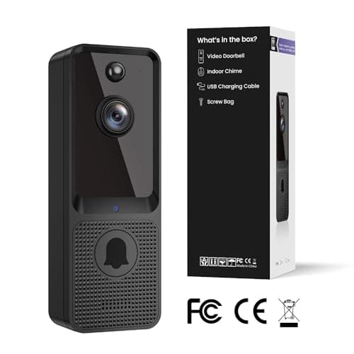 CutePanda Video Doorbell Camera Wireless, Chime Ringer Included, Smart AI Human Detection, Indoor Outdoor Surveillance, 2.4G WiFi, Live View, 2-Way Audio, Night Vision, Cloud Storage 9