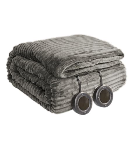 HOMISPRITE Heated Blanket Queen Size 84"x90",ETL Certification-6 Heating Levels Electric Blanket&1-10 Hour Auto Off,Heating Blanket with Dual Controller(Grey)