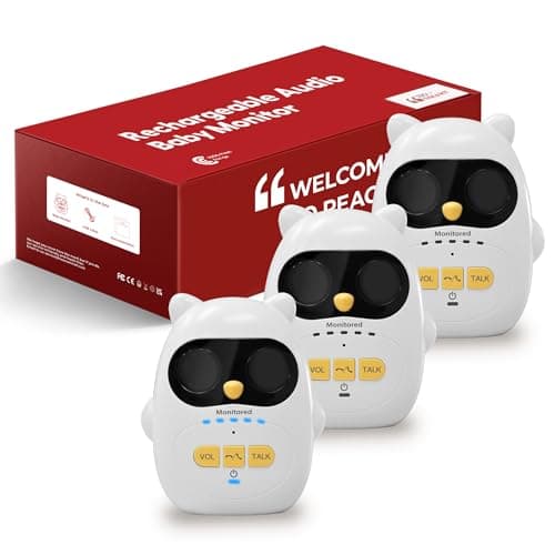 Audio Baby Monitor with Rechargeable Battery, Full-Duplex Wireless Intercom with 1000Ft Range, Baby Monitor Audio Only with Clear Sound, Two-Way Talk - for Home, Kids, Elderly, Pets (3Packs)