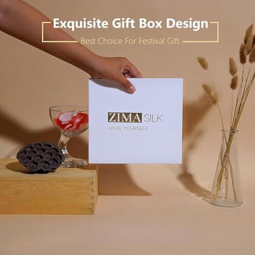 ZIMASILK 22 Momme Silk Pillowcase for Hair and Skin - 100% Pure Mulberry Silk with Hidden Zipper, Grade 6A Luxury Pillow Case for Women, Soft & Durable, Gift Box (Standard 20''x26''Ivory) 6